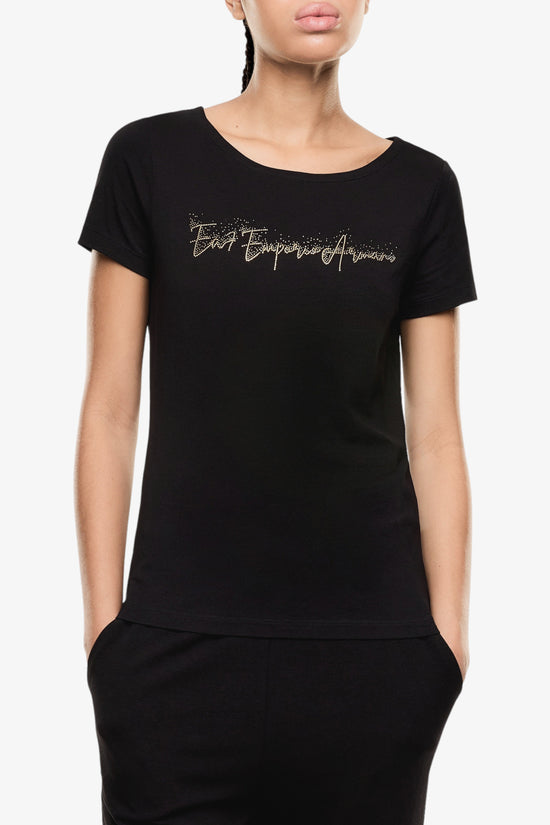  T-Shirt Maniche Corte Signature Logo Series Borchiette emporio armani ea7 