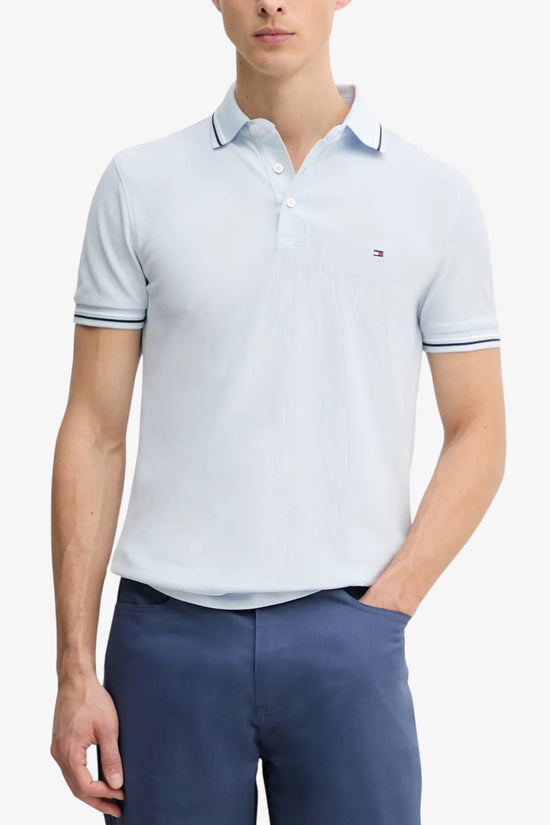  Polo Maniche Corte In Piqué Con Profili A Contrasto-tommy hilfiger-Blu-Special_-Mw0mw39993 c1o-1  