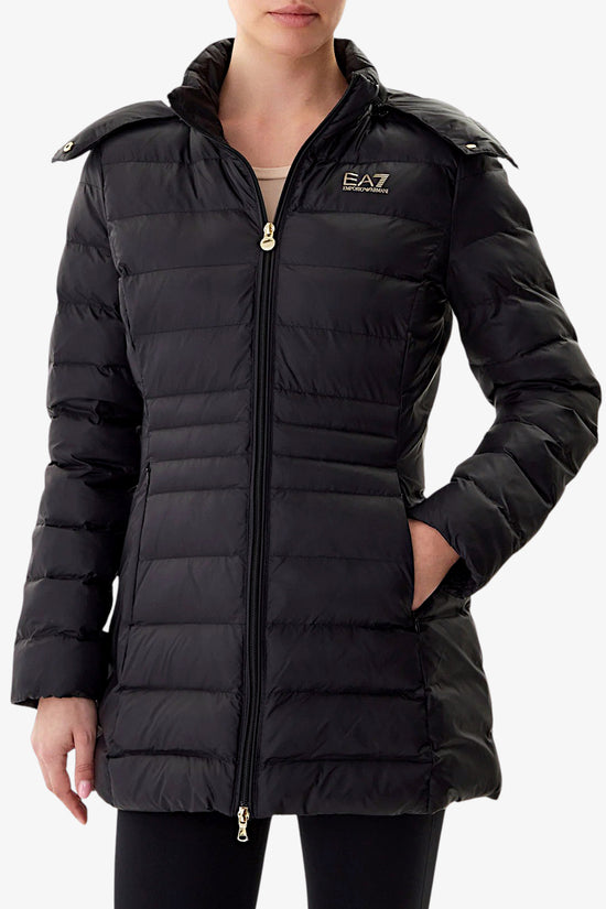  Piumino Lungo Full Zip Con Cappuccio emporio armani ea7 