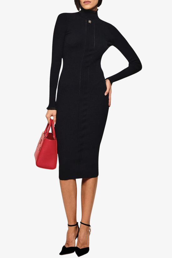  Vestito In Maglia Con Dettaglio Logo-elisabetta franchi-Nero-Special_-Am21b66e2 110-1  