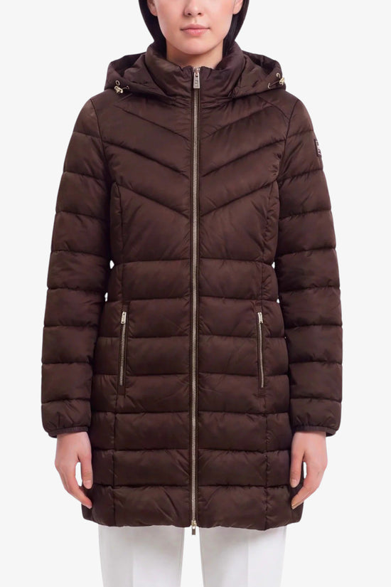  Piumino Full Zip Con Cappuccio-yes zee-Marrone-Special_-O017/m500 0232-1  