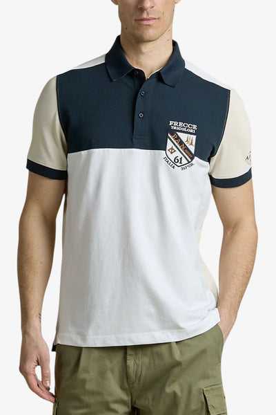 aeronautica militare Polo Maniche Corte Colorblock Con Scudetto Frecce Tricolori Multicolore Uomo