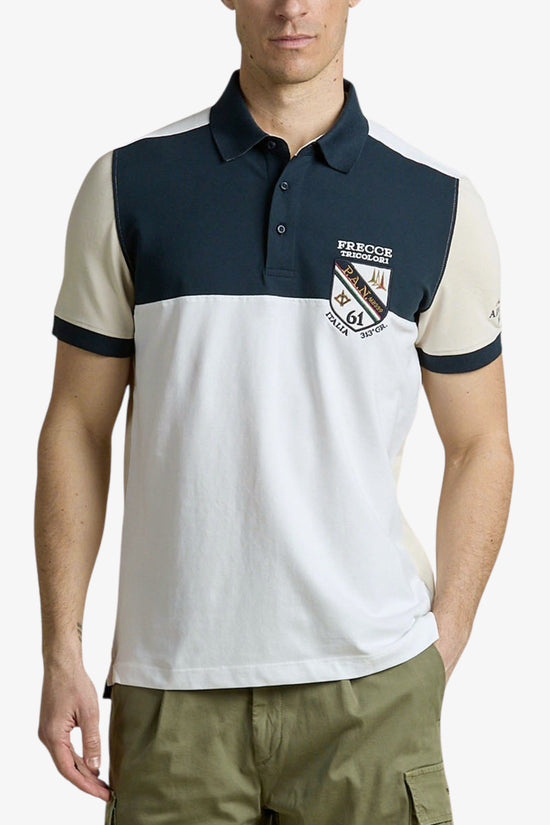  Polo Maniche Corte Colorblock Con Scudetto Frecce Tricolori aeronautica militare 