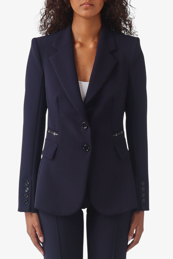  Giacca In Doppio Crepe Stretch-elisabetta franchi-Blu-Special_-Gi27466e2 h88-1  