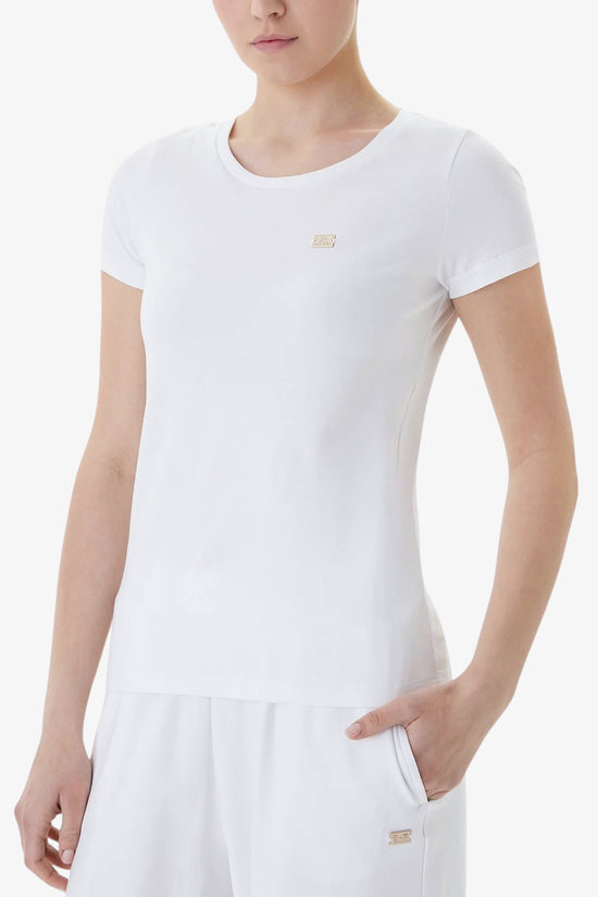  T-Shirt Maniche Corte Slim Elasticizzata Core Lady-emporio armani ea7-Bianco-Special_-7w001045 af10373 u0002-1  