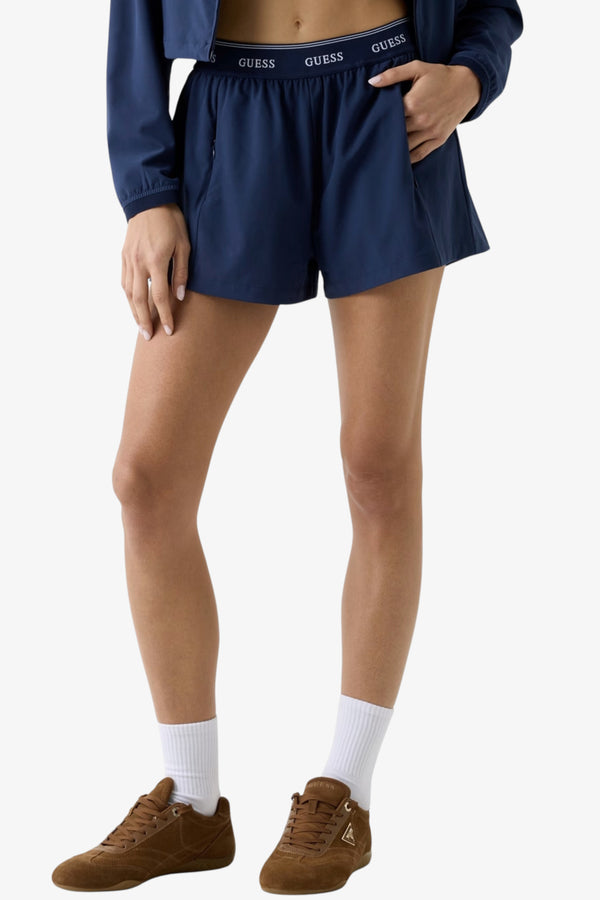 guess Shorts Con Banda Logo Selene Blu Donna, foto 1