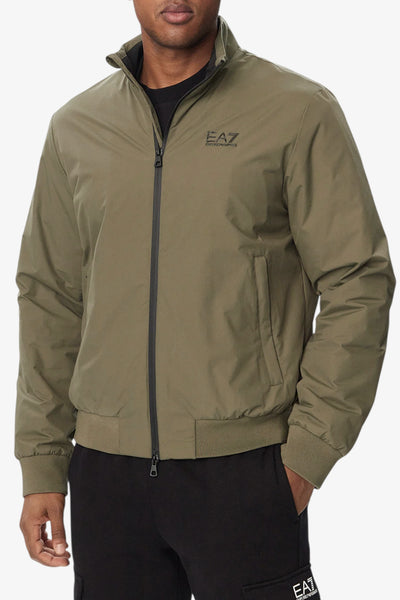 emporio armani ea7 Giacca Full Zip Core Identity In Tessuto Tecnico Verde Uomo