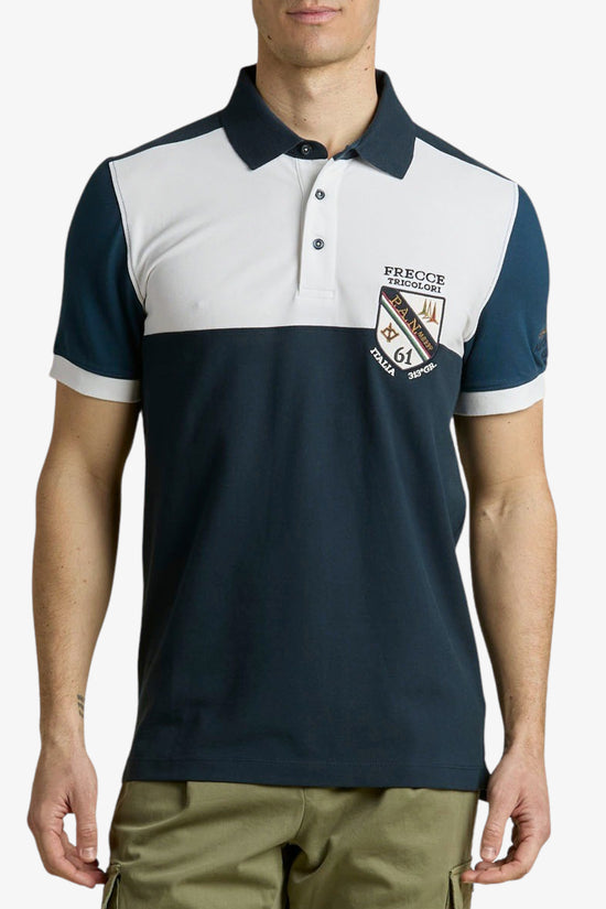  Polo Maniche Corte Colorblock Con Scudetto Frecce Tricolori aeronautica militare 