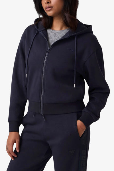 guess Felpa Full Zip Con Cappuccio Brianna Blu Donna