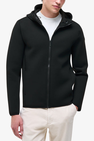 colmar Felpa Full Zip Con Cappuccio In Scuba Nero Uomo