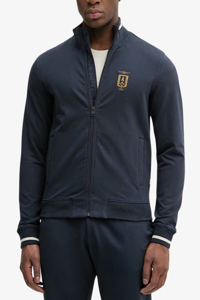 aeronautica militare Felpa Full Zip Piccolo Stemma Frecce Tricolori Ricamato Blu Uomo