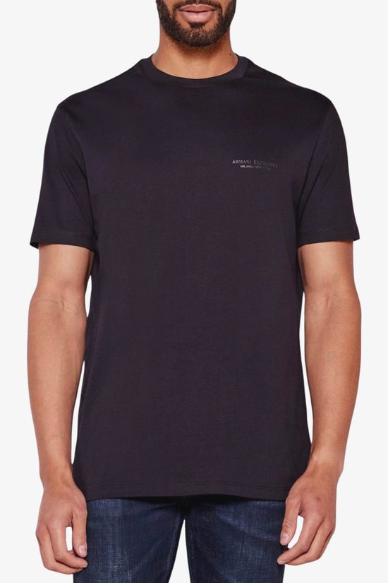  T-Shirt Maniche Corte Slim In Jersey Di Cotone Stretch-armani exchange-Blu-Special_-Xm003141 af26650 ub101-1  