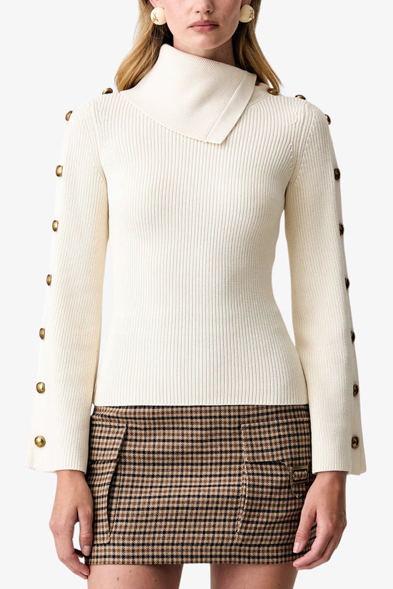  Maglione Con Bottoni Gioiello-elisabetta franchi-Bianco-Special_-Mk03s66e2 193-1  