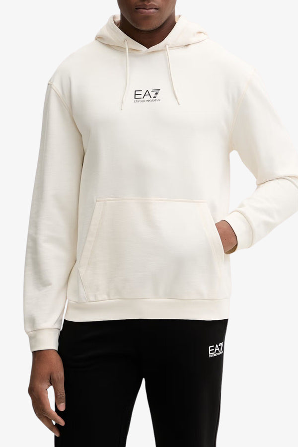 emporio armani ea7 Felpa Con Cappuccio Core Identity Bianco Uomo, foto 1