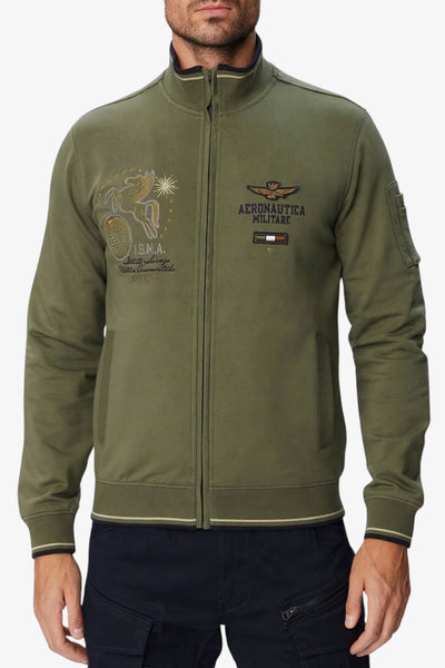 aeronautica militare Felpa Full Zip ISMA Verde Uomo