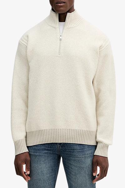 boss Maglione 1/2 Zip In Misto Lana Yak Bianco Uomo, foto 1