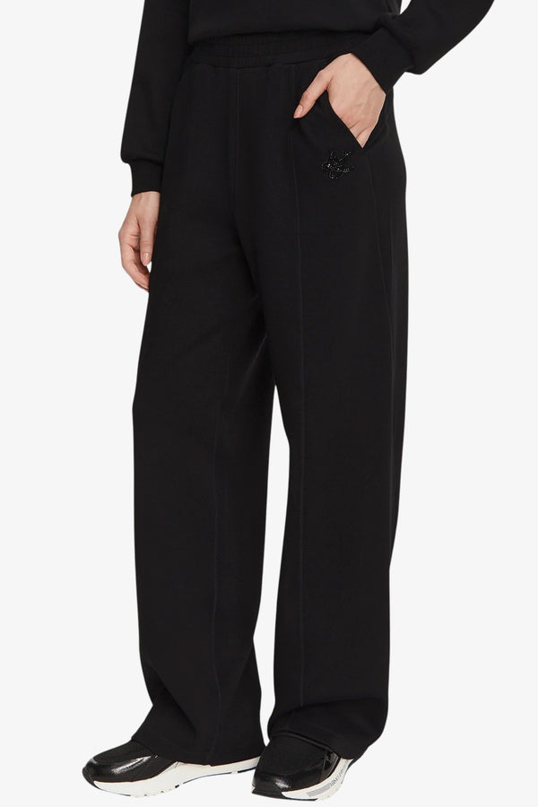 liu jo Pantaloni Scuba Logo Con Applicazioni Nero Donna, foto 1