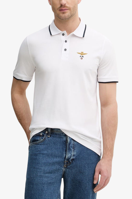  Polo Maniche Corte Piccolo Logo Ricamato aeronautica militare 