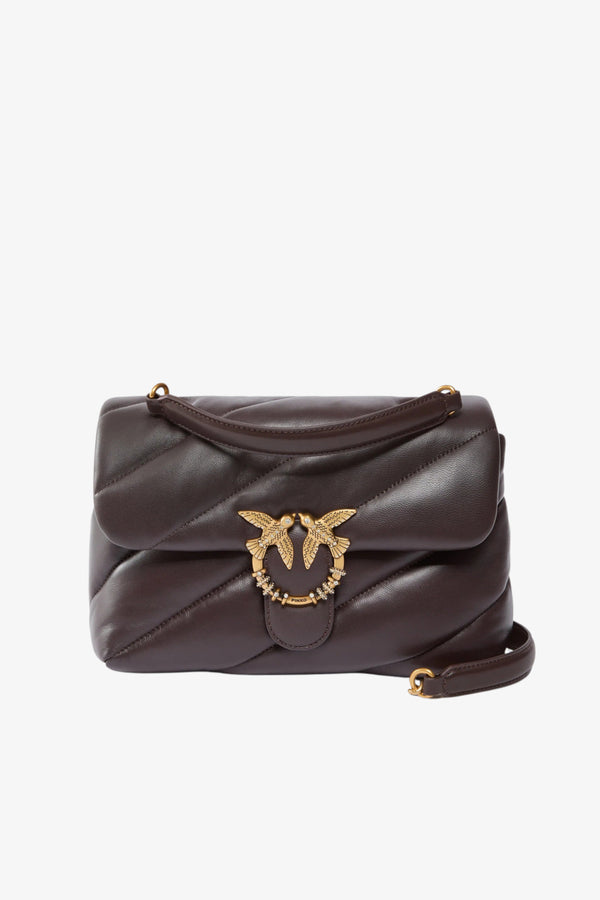 pinko Borsa A Tracolla Media Love Bag Puff Con Fibbia Gioiello Marrone Donna, foto 1