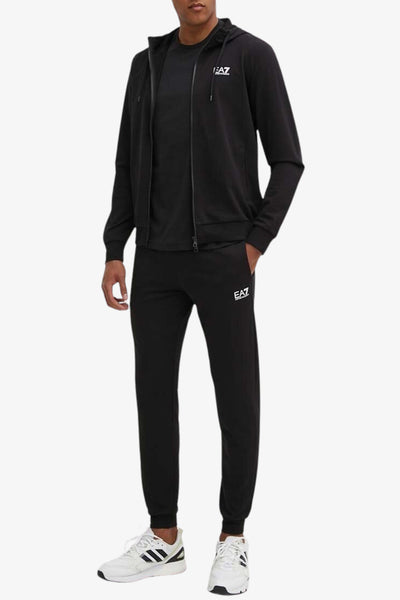 emporio armani ea7 Tuta Full Zip Con Cappuccio Core Identity Nero Uomo, foto 1