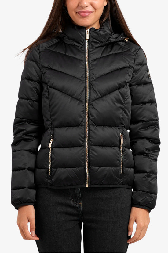 Piumino Corto Full Zip Con Cappuccio-yes zee-Nero-Special_-J007/m500 0801-1  
