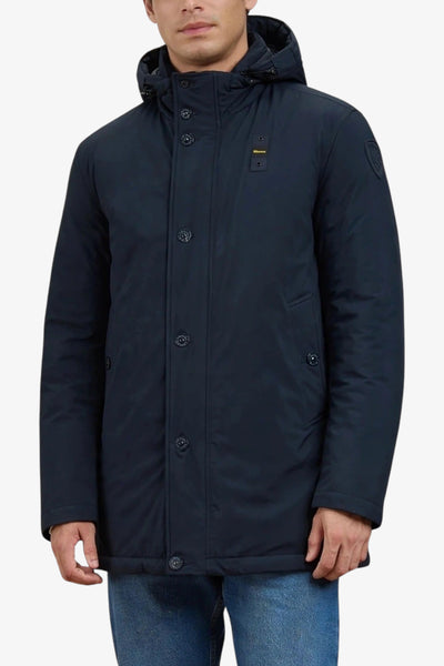 blauer Parka Full Zip Con Cappuccio Removibile Chester Blu Uomo