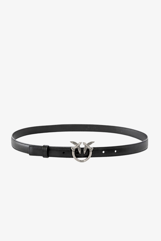  Cintura Sottile Love Birds In Pelle 2cm pinko 