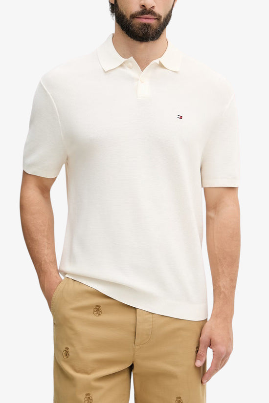  Polo Maniche Corte In Maglia Con Logo Bandierina Ricamato-tommy hilfiger-Bianco-Special_-Mw0mw42795 z00-1  