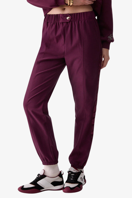  Pantaloni Con Bande Logo Strass E Raso-liu jo-Rosso-Special_-Tf6267 t700a 91718-1  