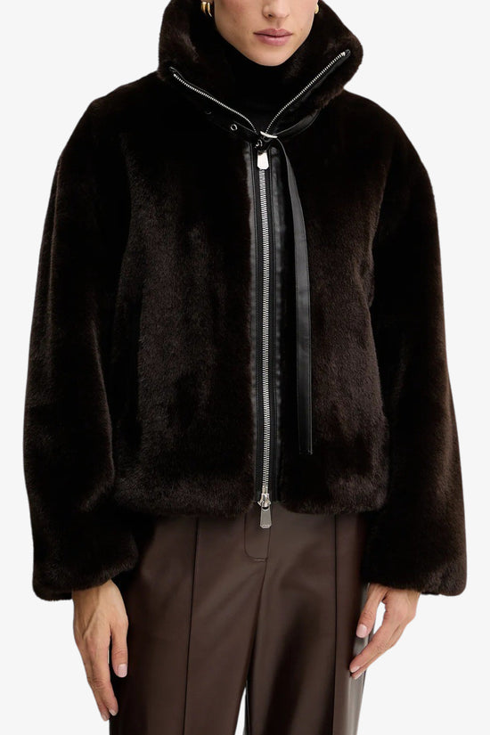  Giacca Blouson Full Zip In Eco Pelliccia pinko 