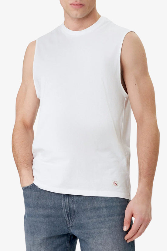  Canotta In Cotone Muscle Monologo-calvin klein jeans-Bianco-Special_-Lv04rf273g yaf-1  