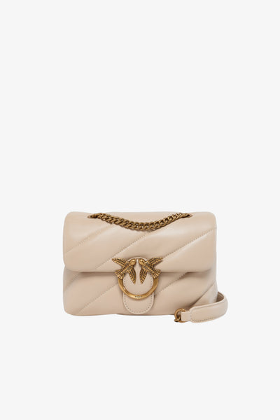 pinko Borsa A Tracolla Mini Love Bag Puff Maxi Quilt Beige Donna