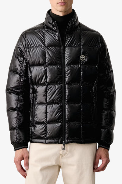 armani exchange Piumino Full Zip Trapuntato Lucido Nero Uomo