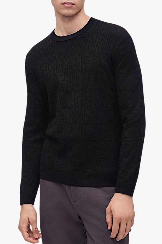  Maglione Girocollo Leggero In Misto Viscosa Logo All-Over armani exchange 