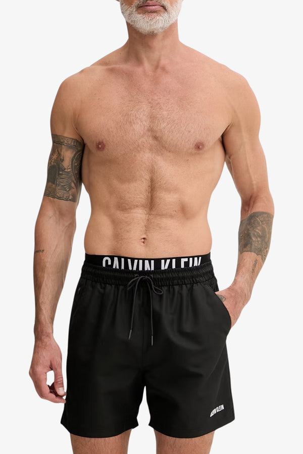 calvin klein swimwear Boxer Mare Con Fascia In Vita Logata Doppia Nero Uomo, foto 1