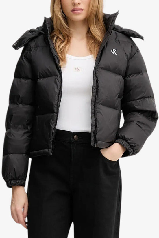  Piumino Corto Full Zip Con Cappuccio Logo CK calvin klein jeans 