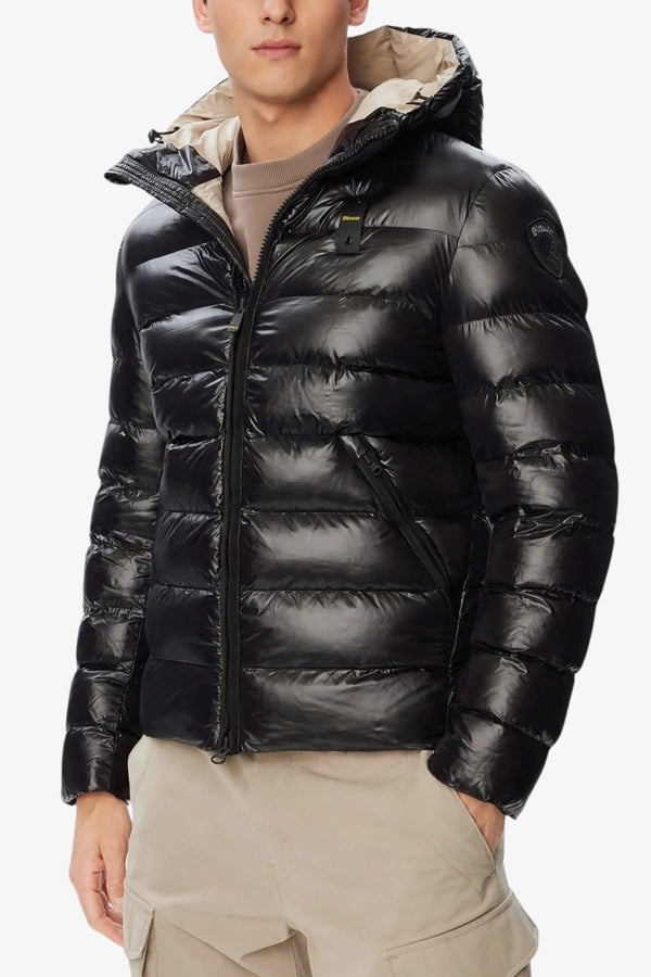 blauer Piumino Full Zip Con Cappuccio Adams Nero Uomo, foto 1