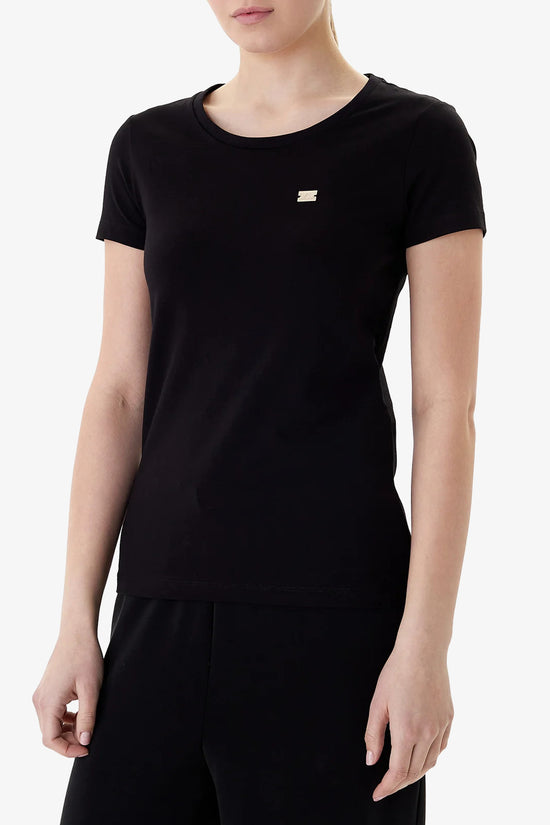  T-Shirt Maniche Corte Slim Elasticizzata Core Lady-emporio armani ea7-Nero-Special_-7w001045 af10373 uc001-1  