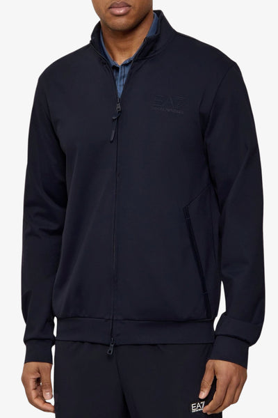emporio armani ea7 Felpa Full Zip In Tessuto Tecnico Premium Blu Uomo