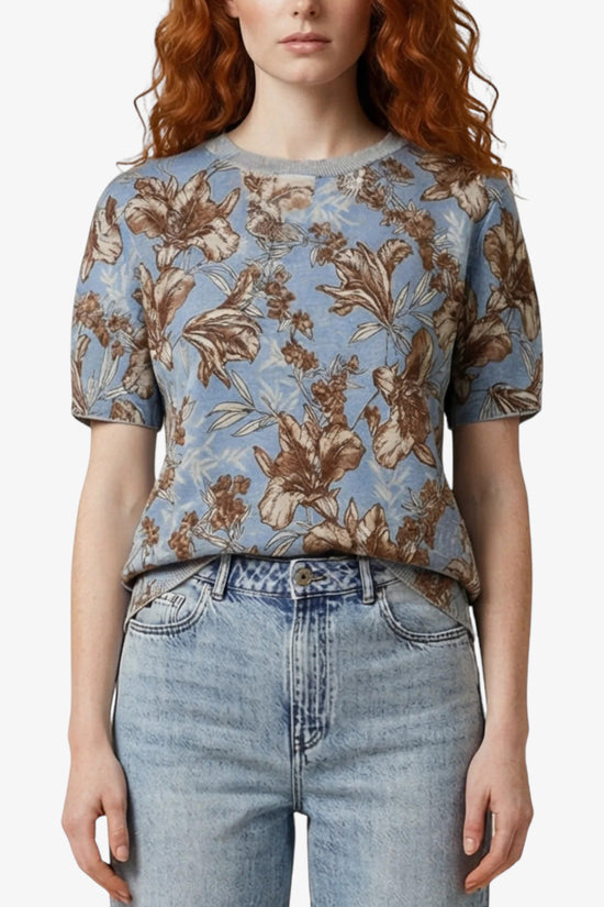  Maglia Girocollo A Maniche Corte A Fantasia liu jo 