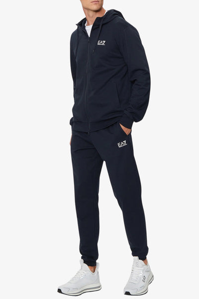 emporio armani ea7 Tuta Full Zip Con Cappuccio Core Identity Blu Uomo