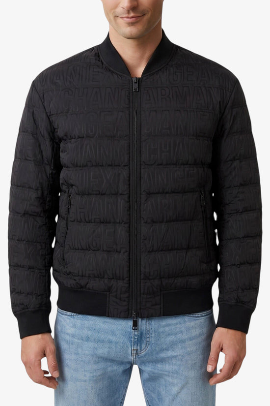  Piumino Full Zip In Nylon Jacquard Logo All-Over armani exchange 
