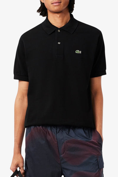 lacoste Polo Maniche Corte Classic In Piqué L.12.12 Original Nero Uomo