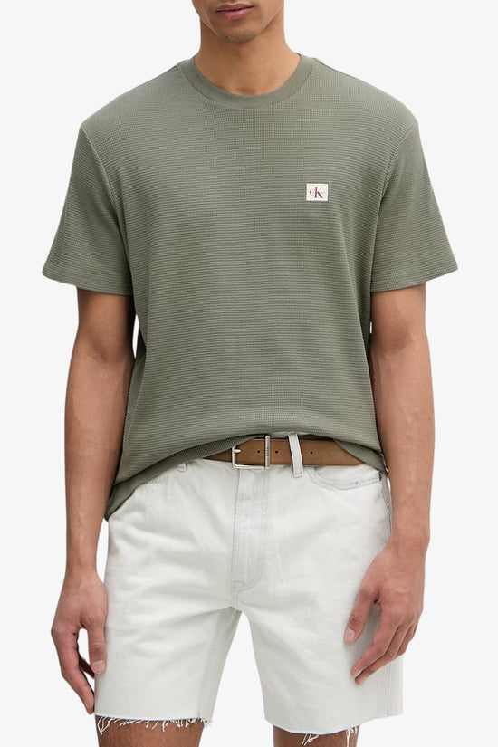  T-Shirt Maniche Corte Waffle-calvin klein jeans-Verde-Special_-Lv04rd008g ldy-1  