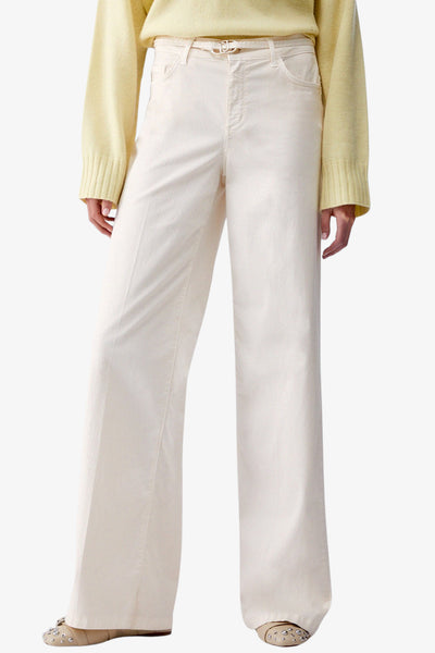 liu jo Pantaloni Flare Con Cintura Bianco Donna