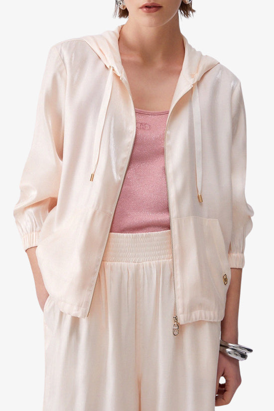  Giacca Full Zip Con Cappuccio Laminata liu jo 