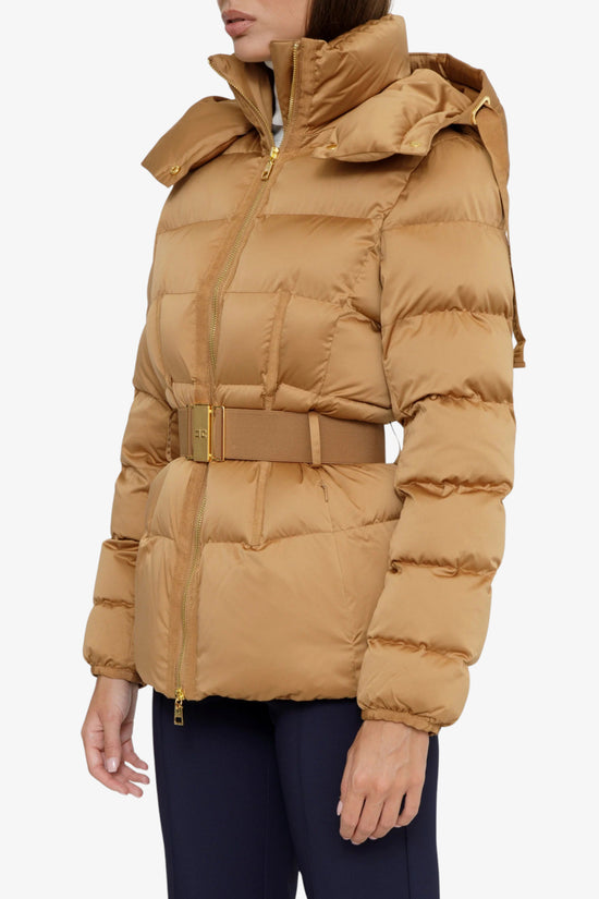  Piumino Full Zip Con Cappuccio E Cintura-elisabetta franchi-Marrone-Special_-Pi92d66e2 ai6-1  