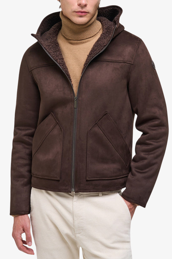  Giacca Full Zip Con Cappuccio In Camoscio colmar 