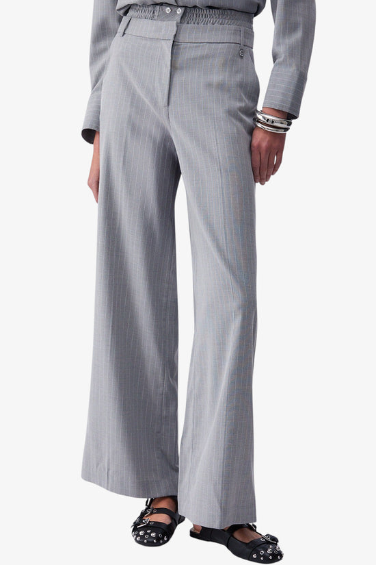  Pantaloni Palazzo Gessati Con Elastico In Vita liu jo 