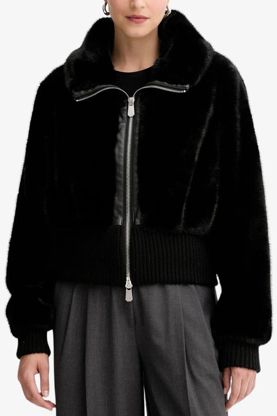  Giacca Bomber Full Zip In Eco Pelliccia pinko 